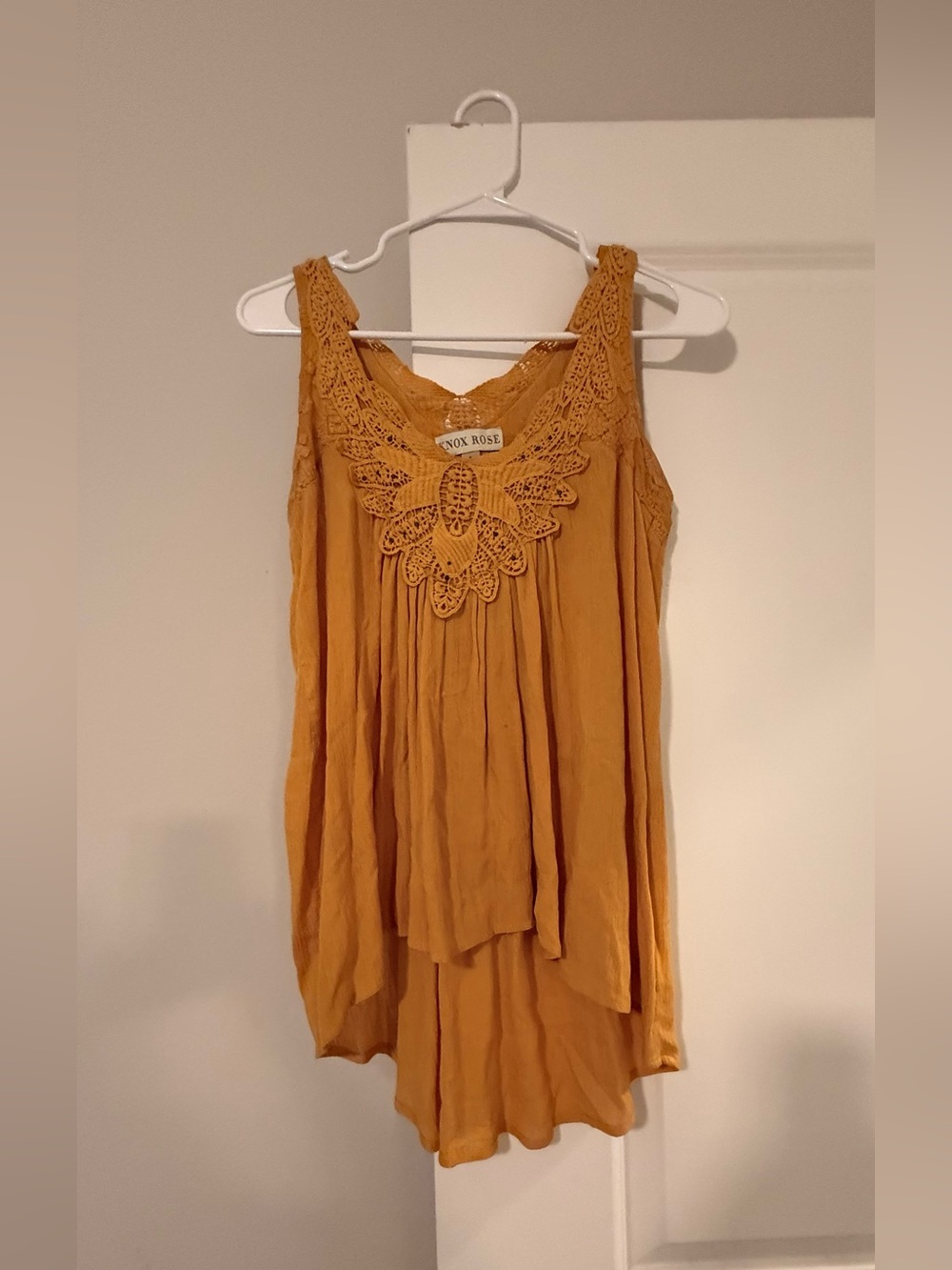 Knox Rose Mustard Crochet Bib Tank
